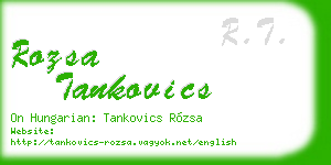 rozsa tankovics business card